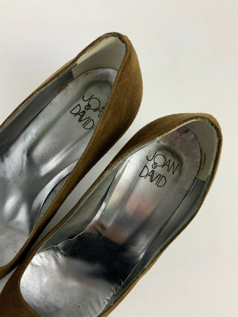 Vintage Joan & David Square-Toe Pumps Olive Green Suede Leather Sz 9.5 M - Picture 5 of 16
